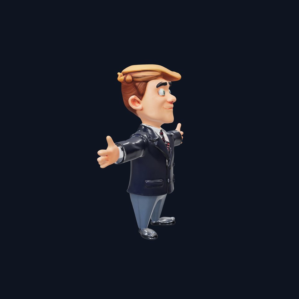 Businessman Character Rigged and Animated D Model